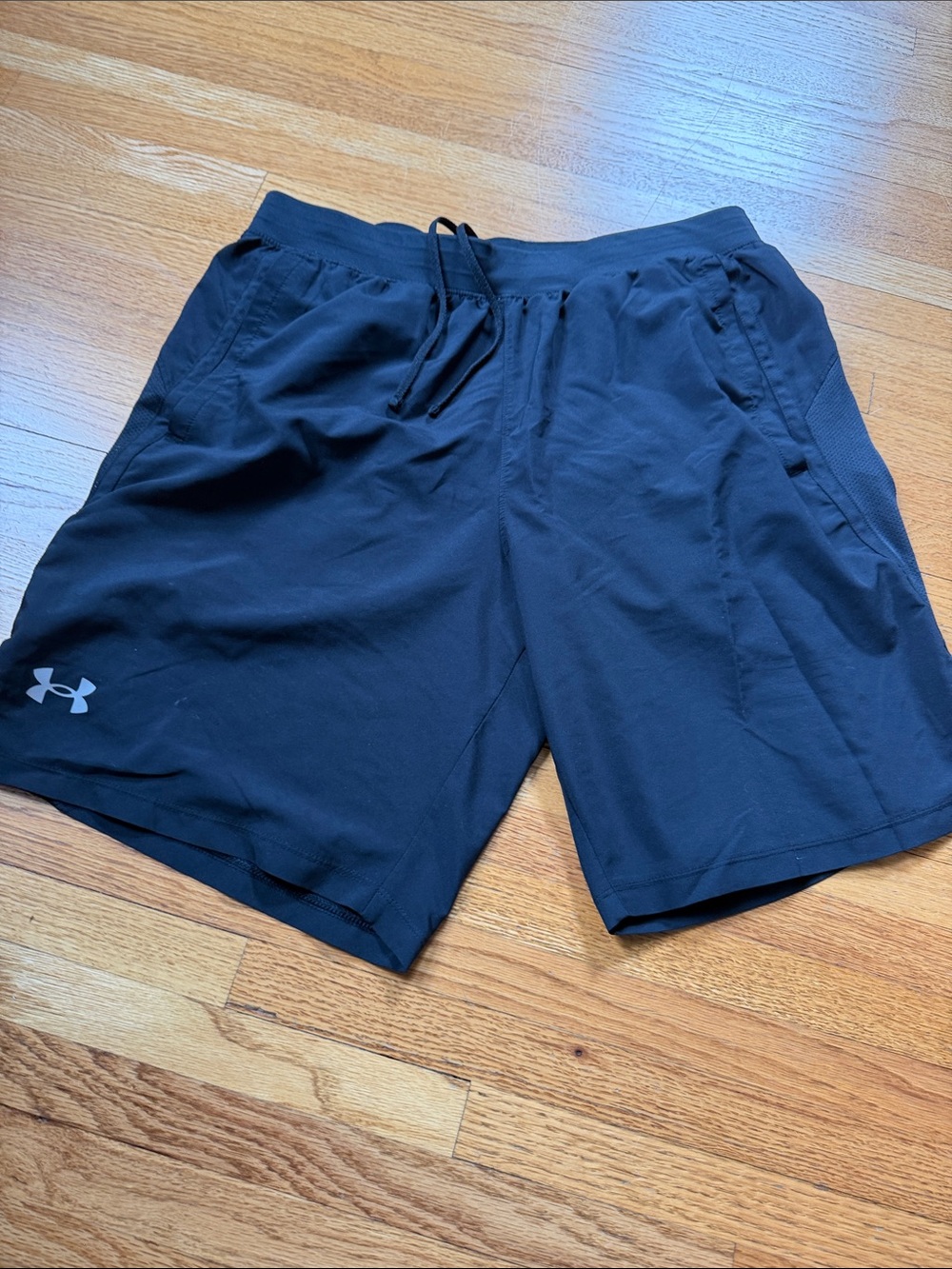 Under Armour Black Athletic Training Shorts with Reflective Logo
